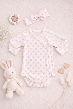 GOTS Certified Three Piece Set with Toy, Side Snap Bodysuit & Headband