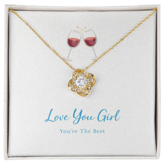 Love You Girl Friendship - Love Knot Necklace