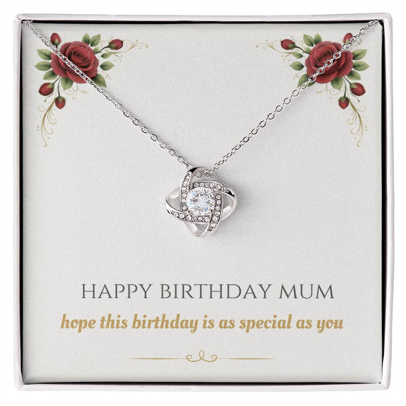 Happy Birthday Mum - Love Knot Necklace