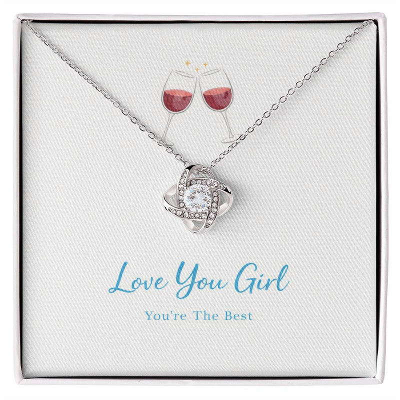 Love You Girl Friendship - Love Knot Necklace