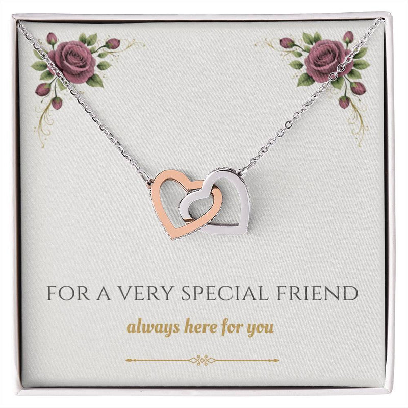 For A Very Special Friend - Interlocking Hearts Necklace