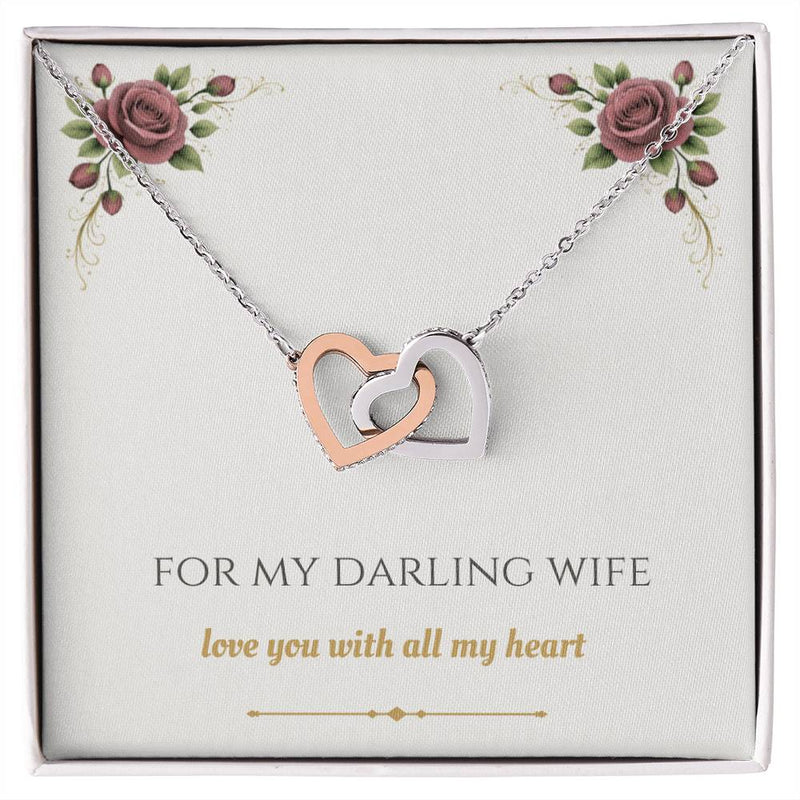 For My Darling Wife - Interlocking Hearts Necklace