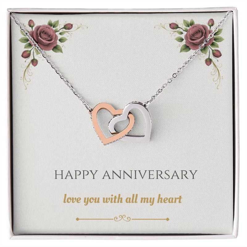 Happy Anniversary - Interlocking Hearts Necklace