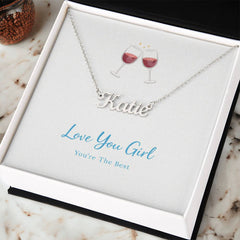 Love You Girl Friendship - Personalised Name Necklace