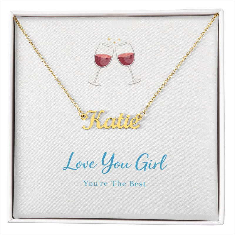 Love You Girl Friendship - Personalised Name Necklace