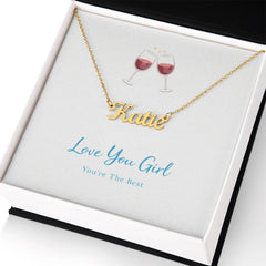 Love You Girl Friendship - Personalised Name Necklace