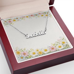 Plain Daisy Border - Personalised Name Necklace