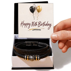 16th Birthday - Men's Vegan Leather Bracelet