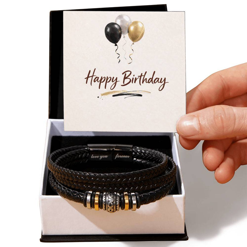 Happy Birthday - Men's Vegan Leather Bracelet