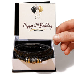 17th Birthday - Men's Vegan Leather Bracelet