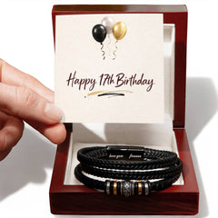 17th Birthday - Men's Vegan Leather Bracelet